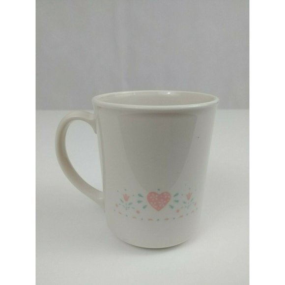 Vintage Corelle Forever Yours Off White With Pink Heart & Flowers Coffee Cup - Picture 3 of 6